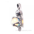 Gems Precious Opal Jewelry Skull Silver Pendant